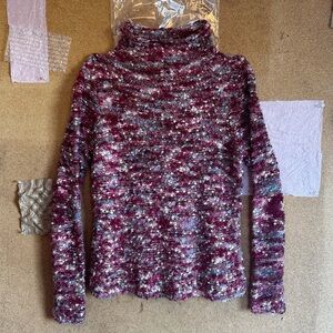 Elegant Maroon Turtleneck Sweater for Women